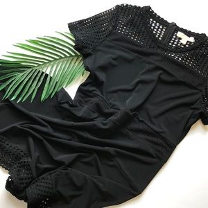 Michael Kors Stretch-crepe Mesh-Panel Dress